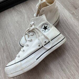 Platform Converse High Top All Stars White US Size 8